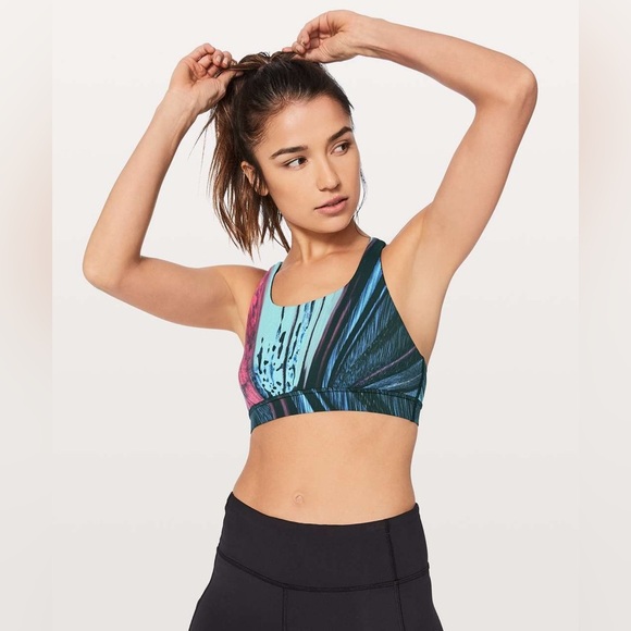 Lululemon Energy Bra Nulux Electrobeam Multi Size 4 - Picture 1 of 8